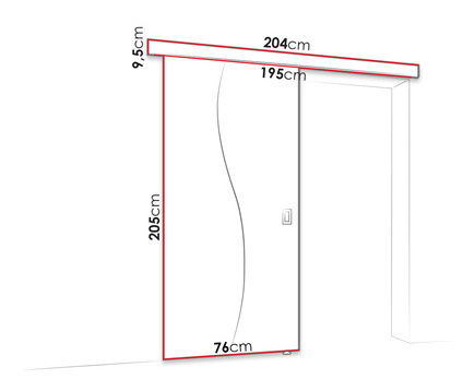 Posuvné dveře Zlunota 70 (dub sonoma + zrcadlo)