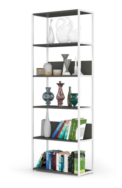 Regál Loriana IV (bílá + šedá)