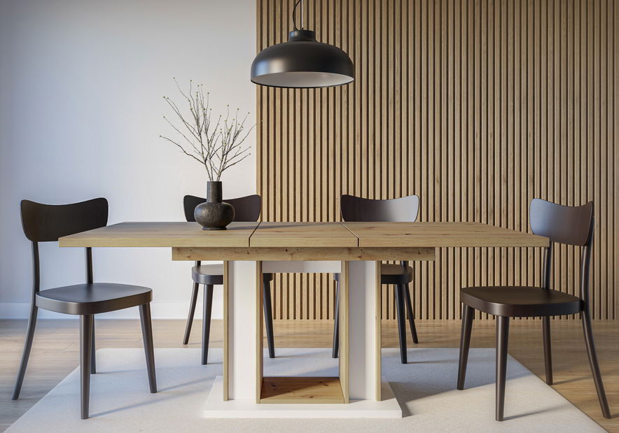 Jídelní stůl Farug (artisan + bílá) (pro 6 až 8 osob)