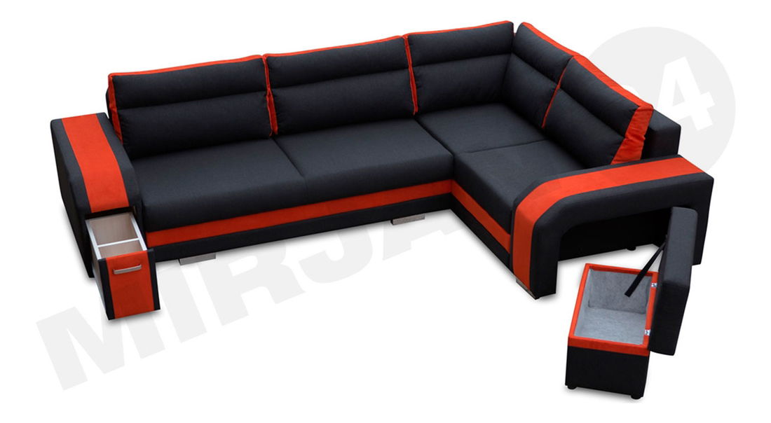 Rohová sedací souprava Sally (tmavě šedá + středně šedá)