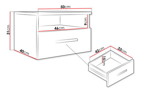 Noční stolek Noralan (alpská bílá)