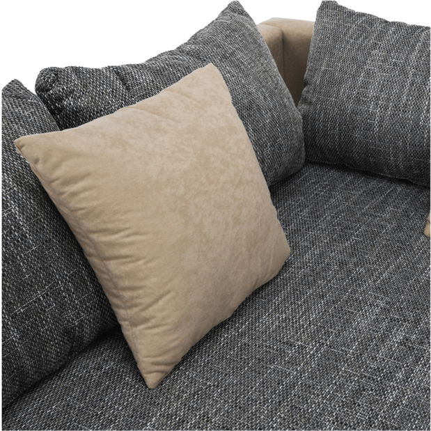 Rohová sedačka Idium New béžová + sivá (s taburetkou) (L)