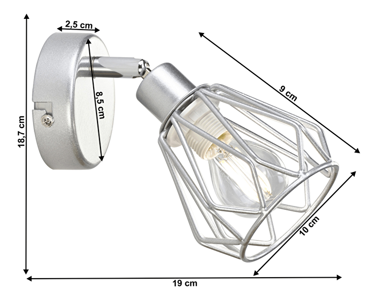 Nástěnná lampa Oakley Typ 2 (stříbrná)