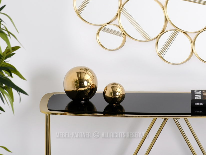 Konzolový stolek Vivana Kons (černá + zlatá)