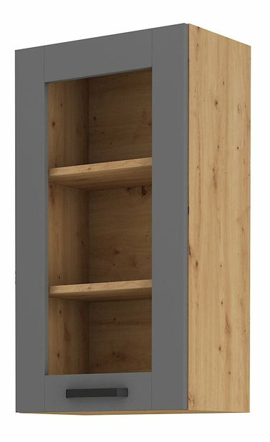 Horní kuchyňská skříňka Lucid 40 GS 90 1F (dub artisan + dustgrey)