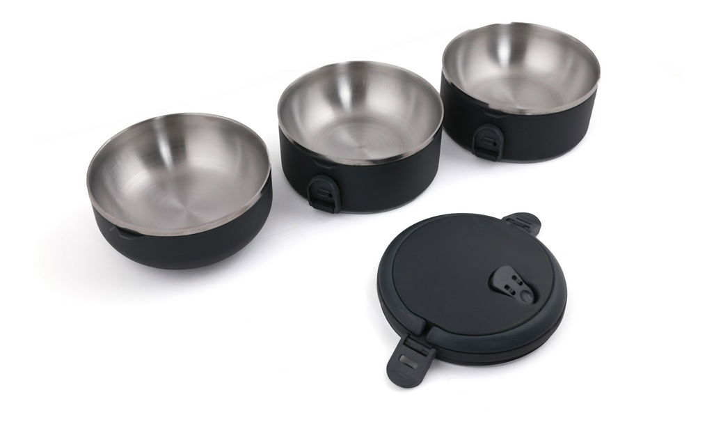 Set obědářů (3 ks.) Patty 3 (šedočerná)