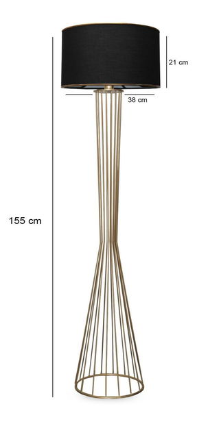 Stojanová lampa Kuptaretta 2 (černá + zlatá)