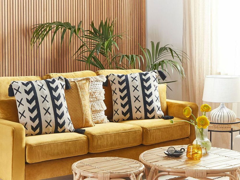 Sada 2 ozdobných polštářů 45 x 45 cm Dead (béžová)