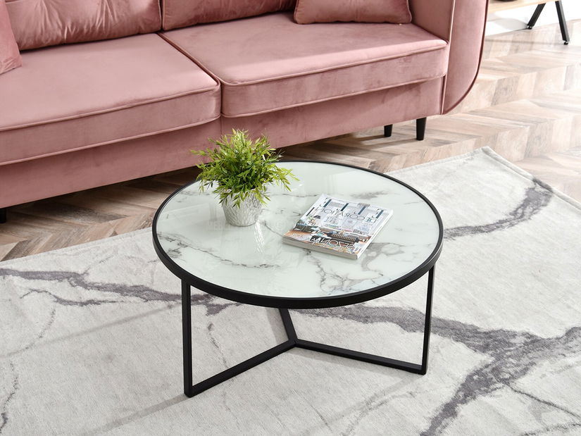 Konferenční stolek Natol (bílá + černá)