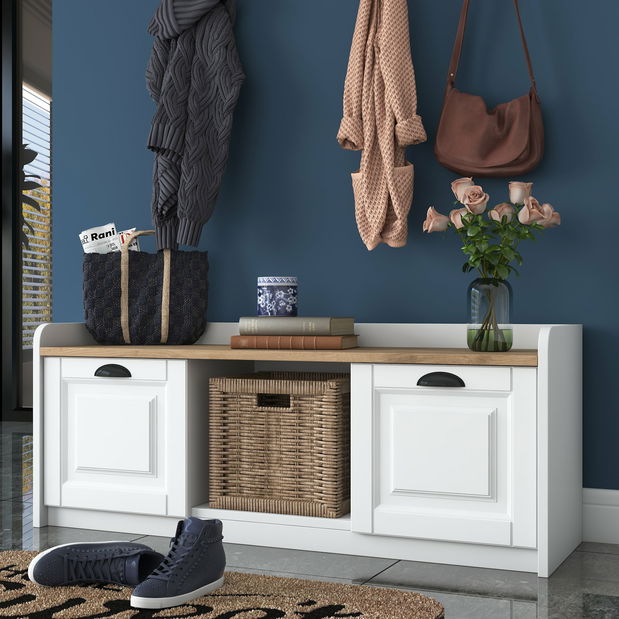 Předsíňová sestava Pixie 2 (Bílá + Ořech)