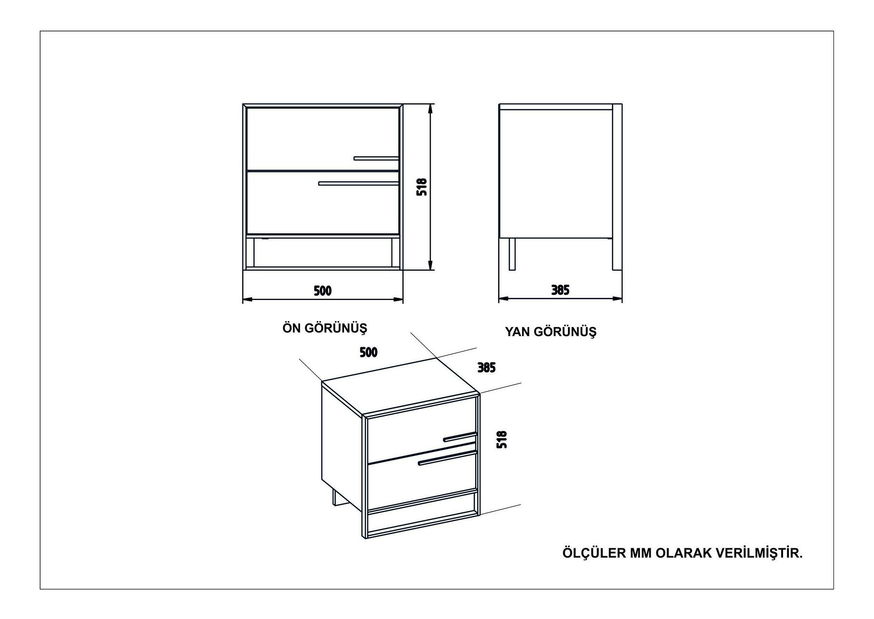 Noční stolek Poppy 3 (zlatá + černá)