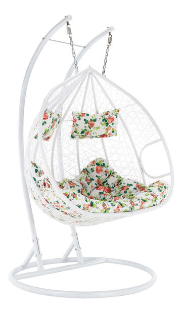 Závěsné houpací dvojkřeslo Dalvoa 2 (bílá + vzor)