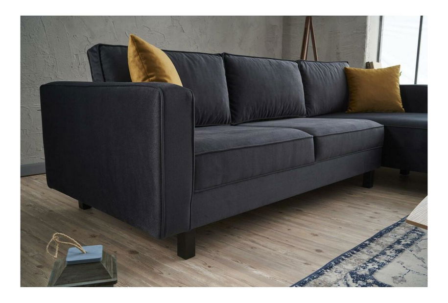 Rohová sedačka Kalen 1 (P) (antracit samet)