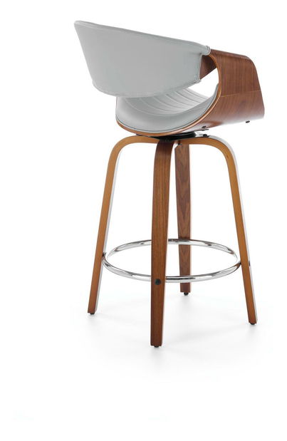 Barová židle Hannah (šedá + ořech)