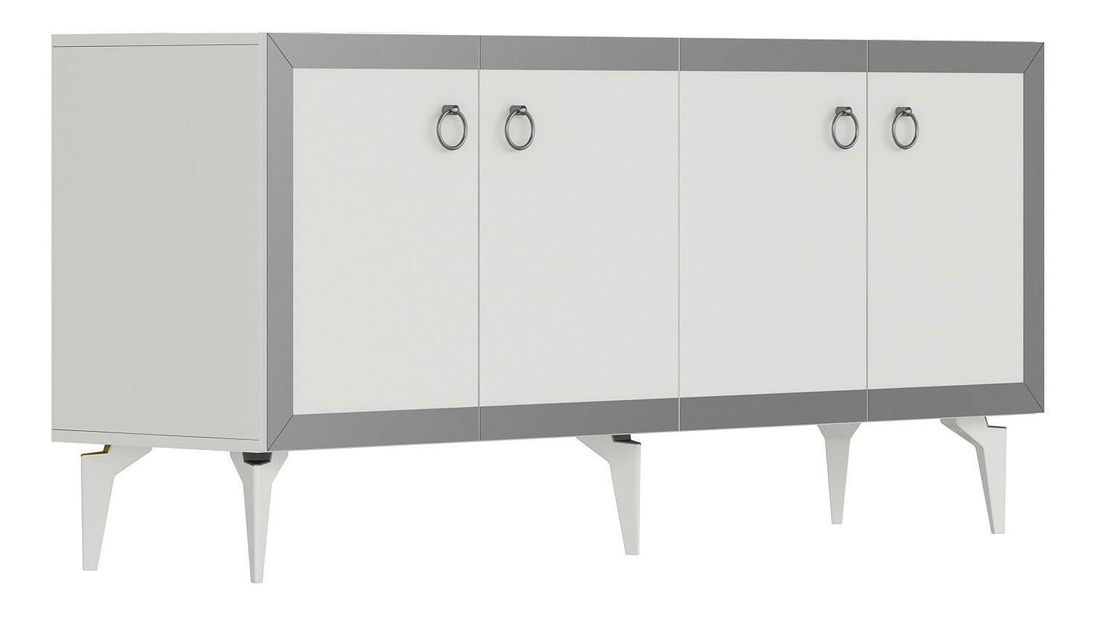 Skříňka Muvuta 1 (bílá + stříbrná)