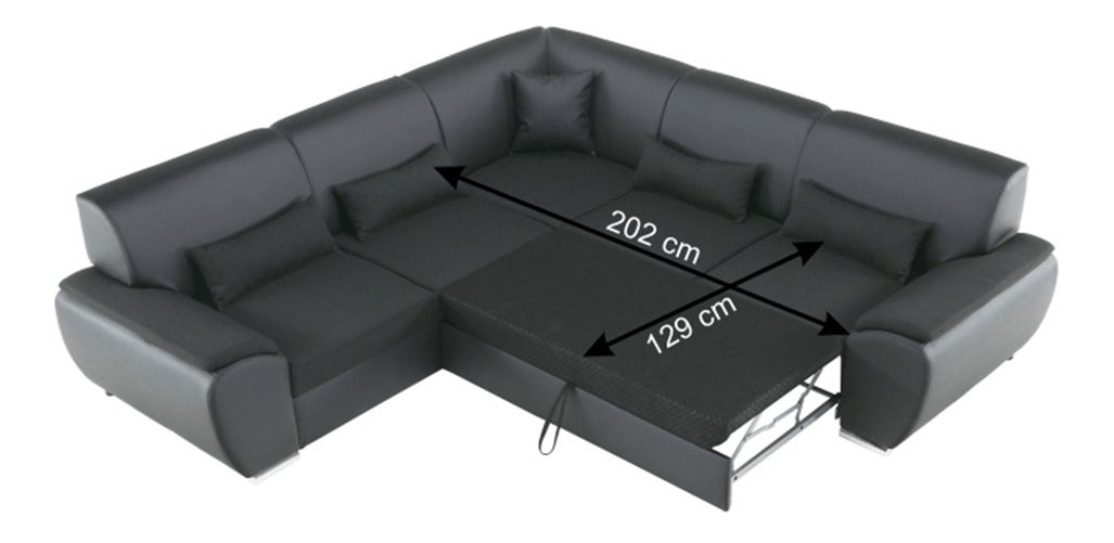 Rohová sedací souprava Emma (černá) (L)