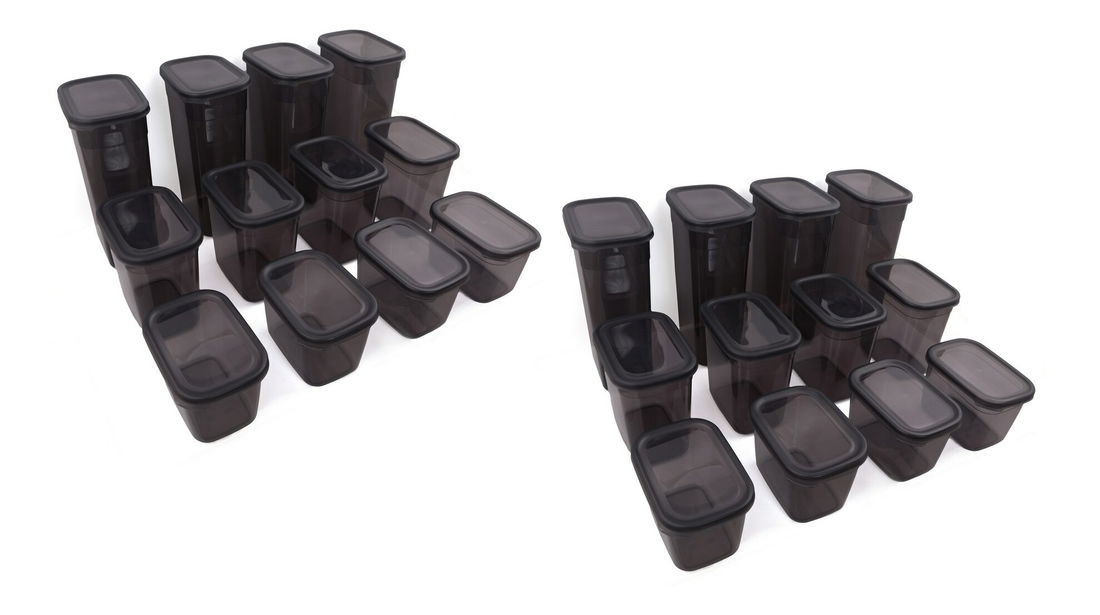 Sada úložných dóz na potraviny (24 ks.) Benda 24 (antracitová)