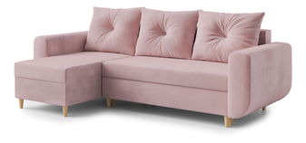  Rohová sedací souprava Eugenie (L) (růžová)