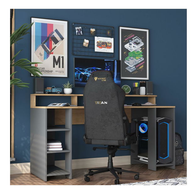 PC stolek Sikine 4 (ořech + antracit)