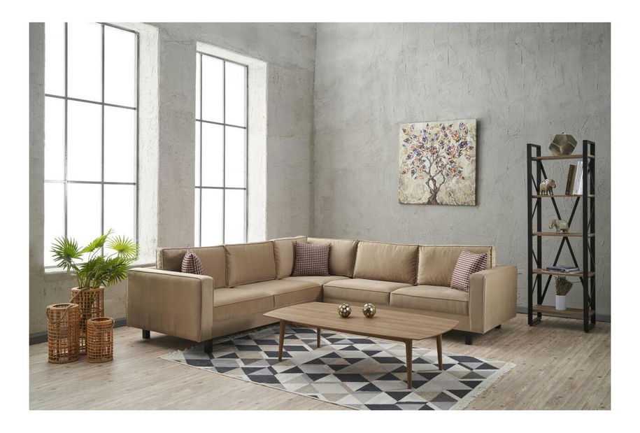 Rohová sedačka Kalen 2 (krémová + černá)