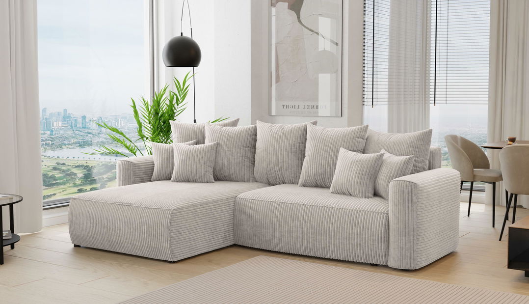 Rohová sedačka Baria (L) (světlohnědá)