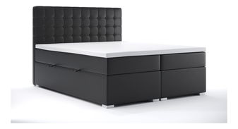 Boxspring postel 180 cm Candy (černá ekokůže) (s úložným prostorem)