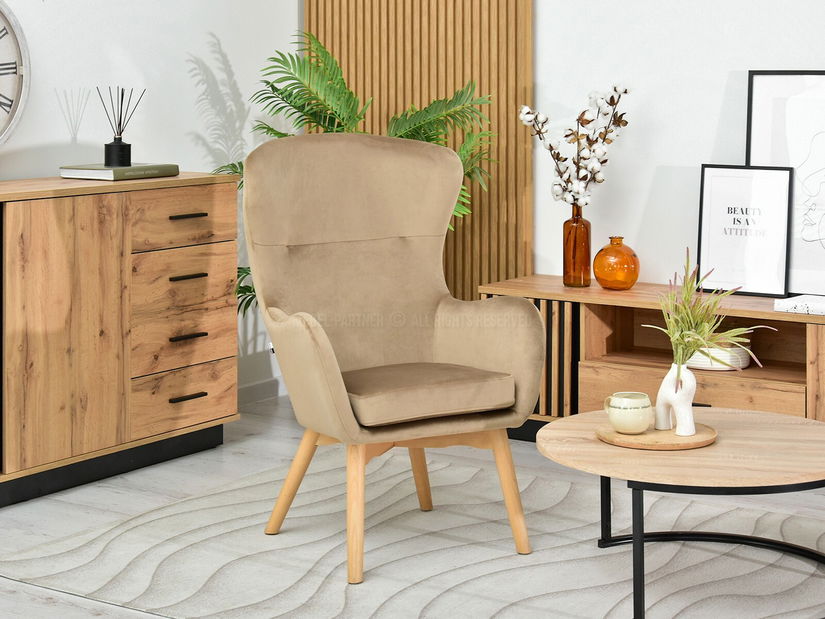 Křeslo Léto (béžová + černá)