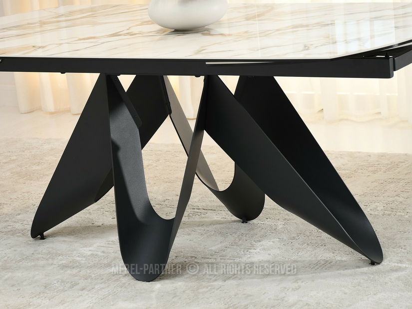 Jídelní stůl Preparan (mramor + černá)