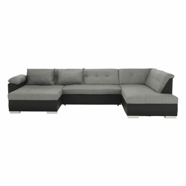 Rohová sedačka U Lemon U (černá + světle šedá) (P)