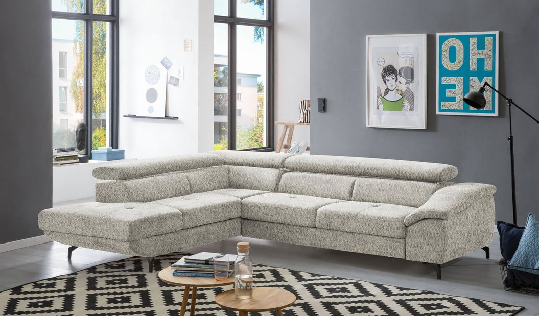 Rohová sedačka BRW Famous (světle šedá) (L)