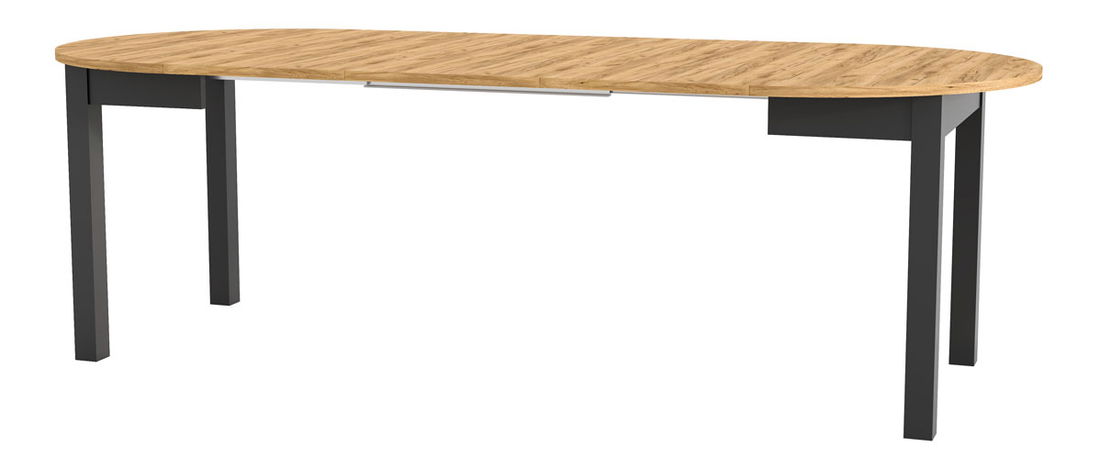 Jídelní stůl Isiah 02 (dub + černá) (pro 4-8 osob)