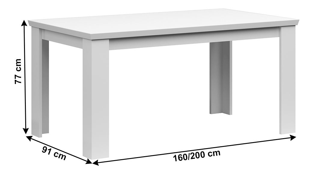 Jídelní stůl Aryness (bílá) (pro 6 až 8 osob)