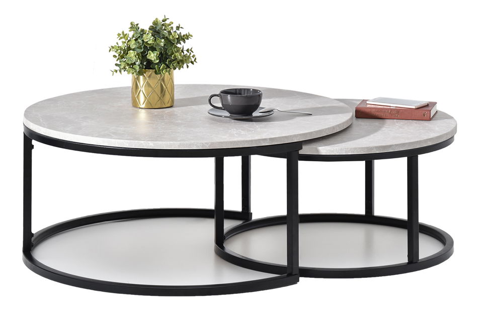 Konferenční stolek Kolja Zest Xl (šedá + černá)