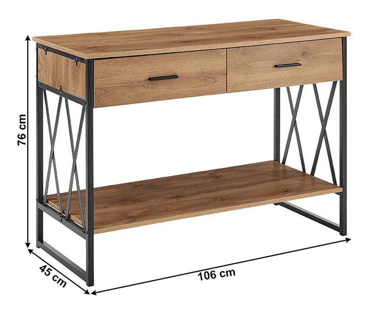 Konzolový stolek Nevada (dub + černá)