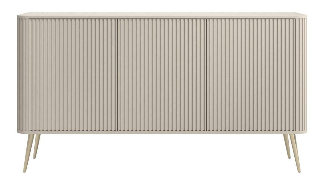 Skříňka Oglio O4 (šedobéžová + zlatá)