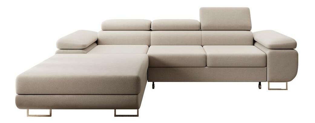 Rohová sedací souprava Grande (L) (béžová + chromová)