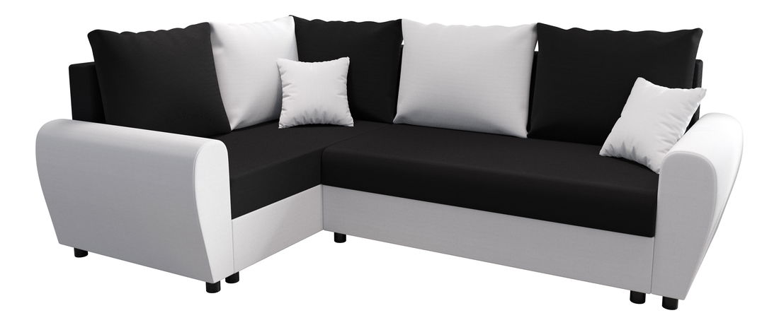 Rohová sedací souprava Fleur Plus (bílá + černá) (L)