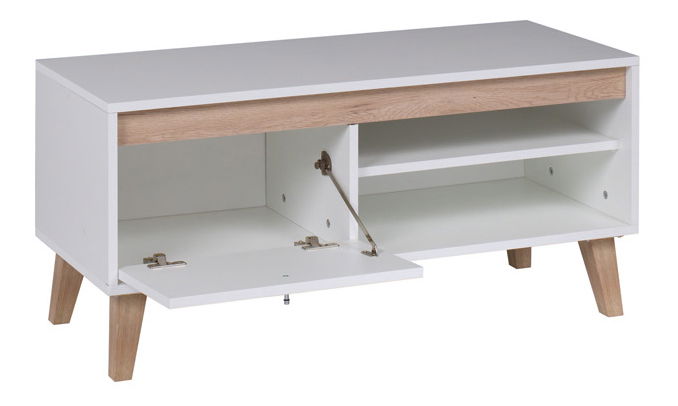 Tv stolek Ovio RTV100 (bílá matná + dub san remo jasný)