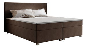 Manželská postel Boxspring 160 cm Simon Comfort (tmavě hnědá) (s matrací, bez úložného prostoru)