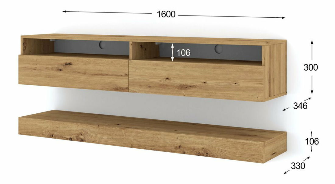 TV stolek/skříňka Dual 160 (dub artisan)