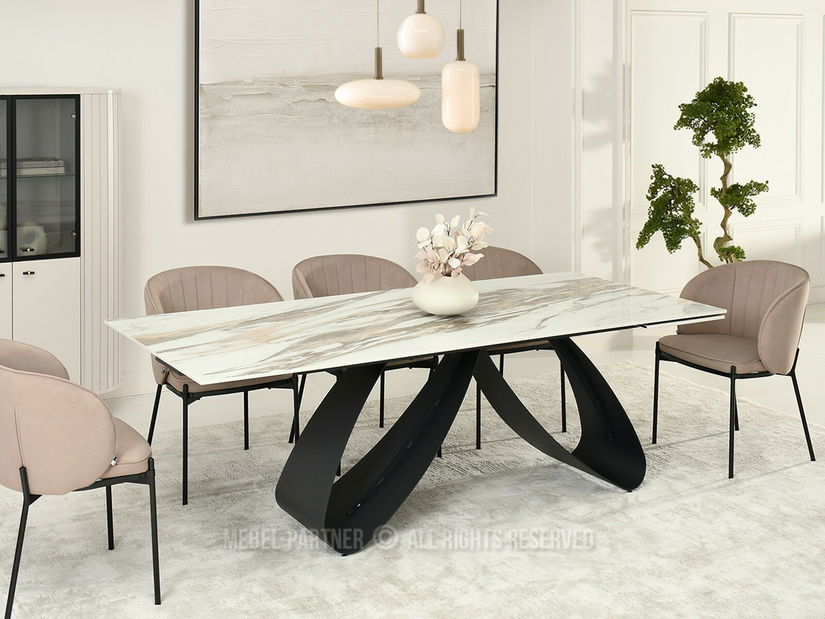 Jídelní stůl Pagina (mramor + černá)