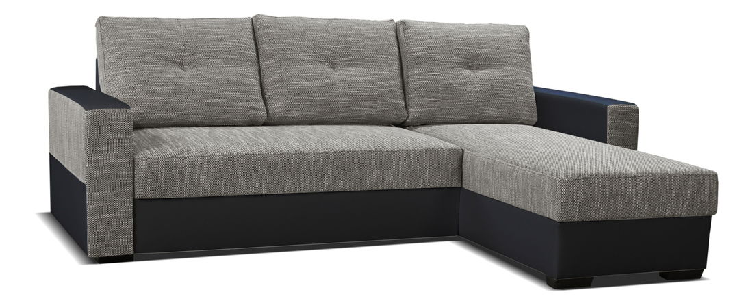 Rohová sedací souprava Arenna 2+L+TAB (šedá + černá) (P)