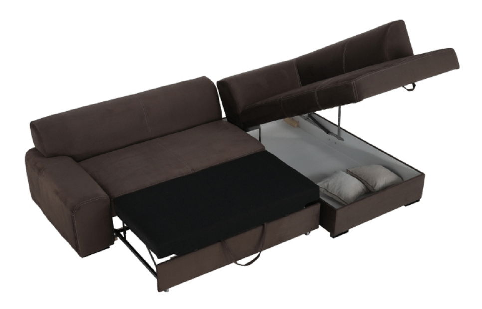 Rohová sedací souprava Milenna (hnědá) (P)