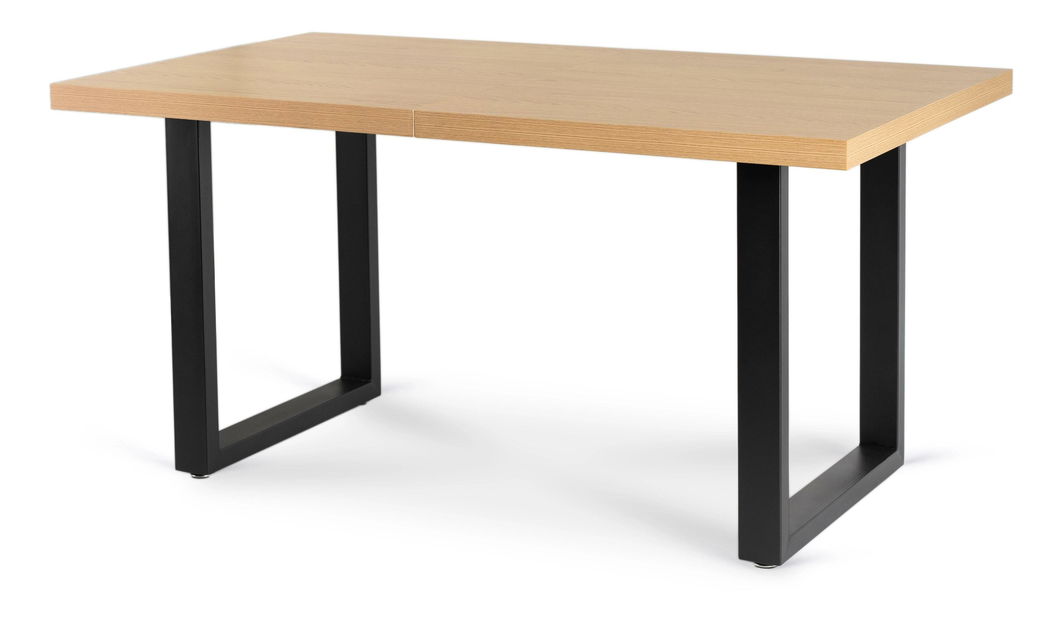 Rozkládací jídelní stůl Escuchan (dub zlatý + černá) (pro 6-10 osob)