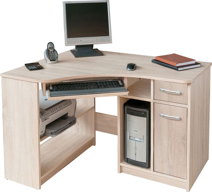Rohový PC stolek Horn 2 (dub sonoma)