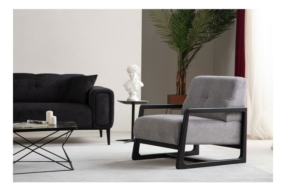 Křeslo Atonetta (světle šedá + černá)