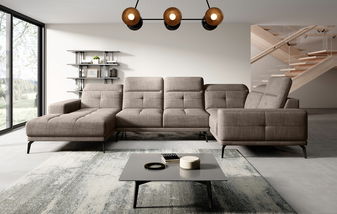 Rohová sedačka ve tvaru U Nicolette (světle hnědá) (P)