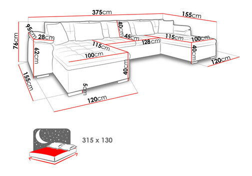 Rohová sedačka U Wicenzota (tmavě šedá)