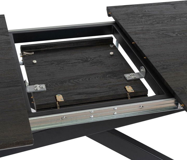 Rozkládací jídelní stůl Hinchandose (černá) (pro 6-10 osob)