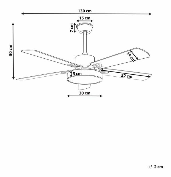 Stropní ventilátor se světlem Helix (šedá)